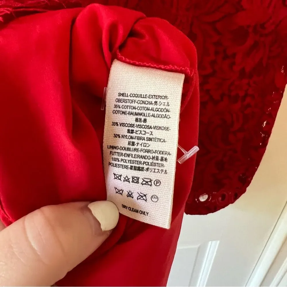 NWT Saylor x Free People Red Cherie Lace Mini Dress Size Large - Picture 10 of 10